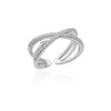 Stainless Steel Heart Rings For Women Zircon Gold Plated Heart Adjustable Ring Femme Wedding Party Accessories Jewelry Gift 2023