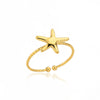Stainless Steel Heart Rings For Women Zircon Gold Plated Heart Adjustable Ring Femme Wedding Party Accessories Jewelry Gift 2023