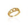 Stainless Steel Heart Rings For Women Zircon Gold Plated Heart Adjustable Ring Femme Wedding Party Accessories Jewelry Gift 2023