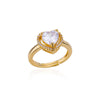 Stainless Steel Heart Rings For Women Zircon Gold Plated Heart Adjustable Ring Femme Wedding Party Accessories Jewelry Gift 2023