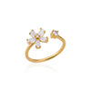 Stainless Steel Heart Rings For Women Zircon Gold Plated Heart Adjustable Ring Femme Wedding Party Accessories Jewelry Gift 2023