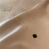 Stainless Steel Necklaces Black Exquisite Minimalist Square Pendant Choker Chains  Necklace For Women Jewelry Party Gifts