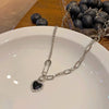 Stainless Steel Necklaces Black Exquisite Minimalist Square Pendant Choker Chains  Necklace For Women Jewelry Party Gifts