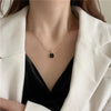 Stainless Steel Necklaces Black Exquisite Minimalist Square Pendant Choker Chains  Necklace For Women Jewelry Party Gifts