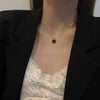 Stainless Steel Necklaces Black Exquisite Minimalist Square Pendant Choker Chains  Necklace For Women Jewelry Party Gifts