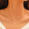 Stainless Steel Necklaces Elegant Hollow Heart Light   Crystal Zircon Choker Chain Creative Necklace For Women Jewelry New