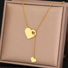 Stainless Steel Necklaces Light   Elegant Delicate Heart Pendant Charm Chain Korean  Necklace For Women Jewelry Gift