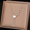 Stainless Steel Necklaces Light   Elegant Delicate Heart Pendant Charm Chain Korean  Necklace For Women Jewelry Gift
