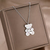 Stainless Steel Necklaces Lovely Cute Bear Shell Pendants Korean  Choker Female Chain Necklace For Women Jewelry Girls