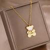 Stainless Steel Necklaces Lovely Cute Bear Shell Pendants Korean  Choker Female Chain Necklace For Women Jewelry Girls