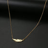 Stainless Steel Necklaces Simple Feather Charm Pendant Collar Chain  Necklace For Women Men Jewelry Friends  Gifts