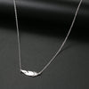 Stainless Steel Necklaces Simple Feather Charm Pendant Collar Chain  Necklace For Women Men Jewelry Friends  Gifts