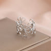 Stainless Steel Ring Vintage Daisies Flowers Open  Ladies Couple Adjustable Rings For Women Jewelry Aesthetic Girls Gifts