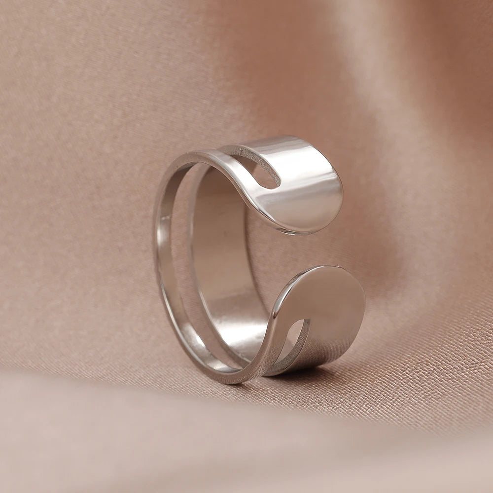 Stainless Steel Ring Vintage Daisies Flowers Open  Ladies Couple Adjustable Rings For Women Jewelry Aesthetic Girls Gifts