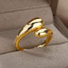 Stainless Steel Rings For Women Men Gold Color Hollow Wide Ring Female Male Party Finger Jewelry Gift  Trend
