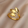 Stainless Steel Rings For Women Men Gold Color Hollow Wide Ring Female Male Party Finger Jewelry Gift  Trend