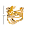 Stainless Steel Rings For Women Men Gold Color Hollow Wide Ring Female Male Party Finger Jewelry Gift  Trend
