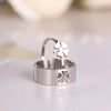 Stainless Steel Rings Trendy Vintage Clover  Adjustable Couple Ring For Women Jewelry Wedding Eachother Gifts 2Pcs/set