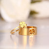 Stainless Steel Rings Trendy Vintage Clover  Adjustable Couple Ring For Women Jewelry Wedding Eachother Gifts 2Pcs/set