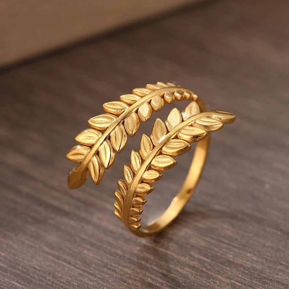 Stainless Steel Rings Vintage Exquisite Adjustable Open Hollow Rings For Women Jewelry Banquet Gifts Non-fading High-quality New