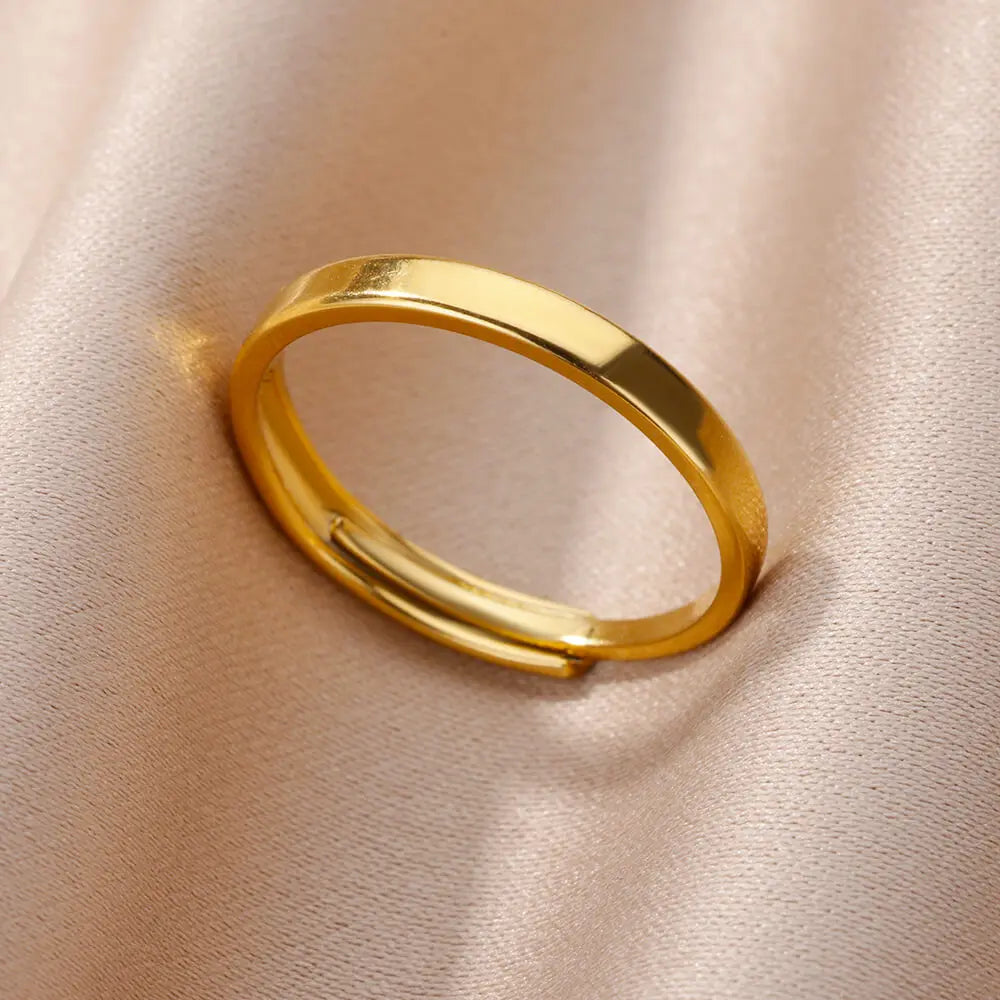 Stainless Steel Rings for Women Aesthetic Sunflower Gold Plated Wedding Couple Ring Jewelry Vintage Accessories