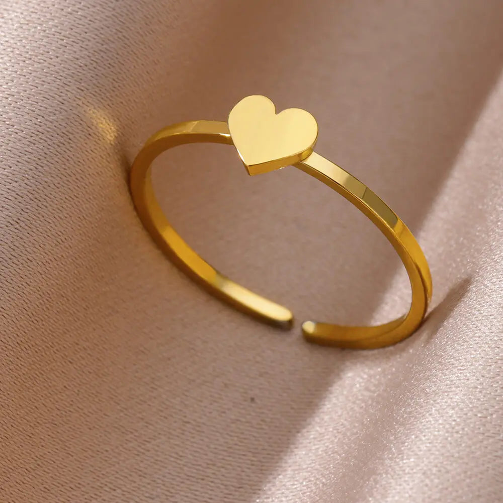 Stainless Steel Rings for Women Aesthetic Sunflower Gold Plated Wedding Couple Ring Jewelry Vintage Accessories
