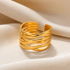 Stainless Steel Rings for Women Aesthetic Sunflower Gold Plated Wedding Couple Ring Jewelry Vintage Accessories
