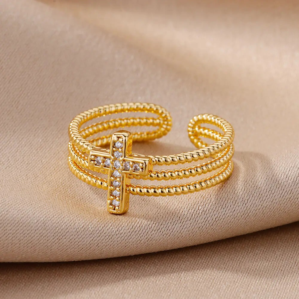 Stainless Steel Rings for Women Aesthetic Sunflower Gold Plated Wedding Couple Ring Jewelry Vintage Accessories