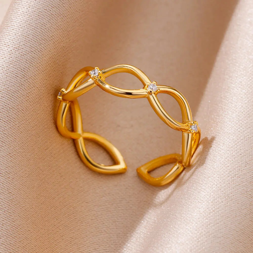 Stainless Steel Rings for Women Aesthetic Sunflower Gold Plated Wedding Couple Ring Jewelry Vintage Accessories