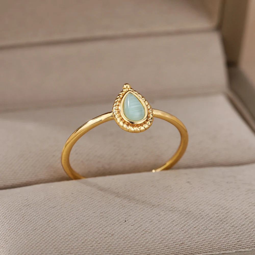 Stainless Steel Rings for Women Aesthetic Sunflower Gold Plated Wedding Couple Ring Jewelry Vintage Accessories