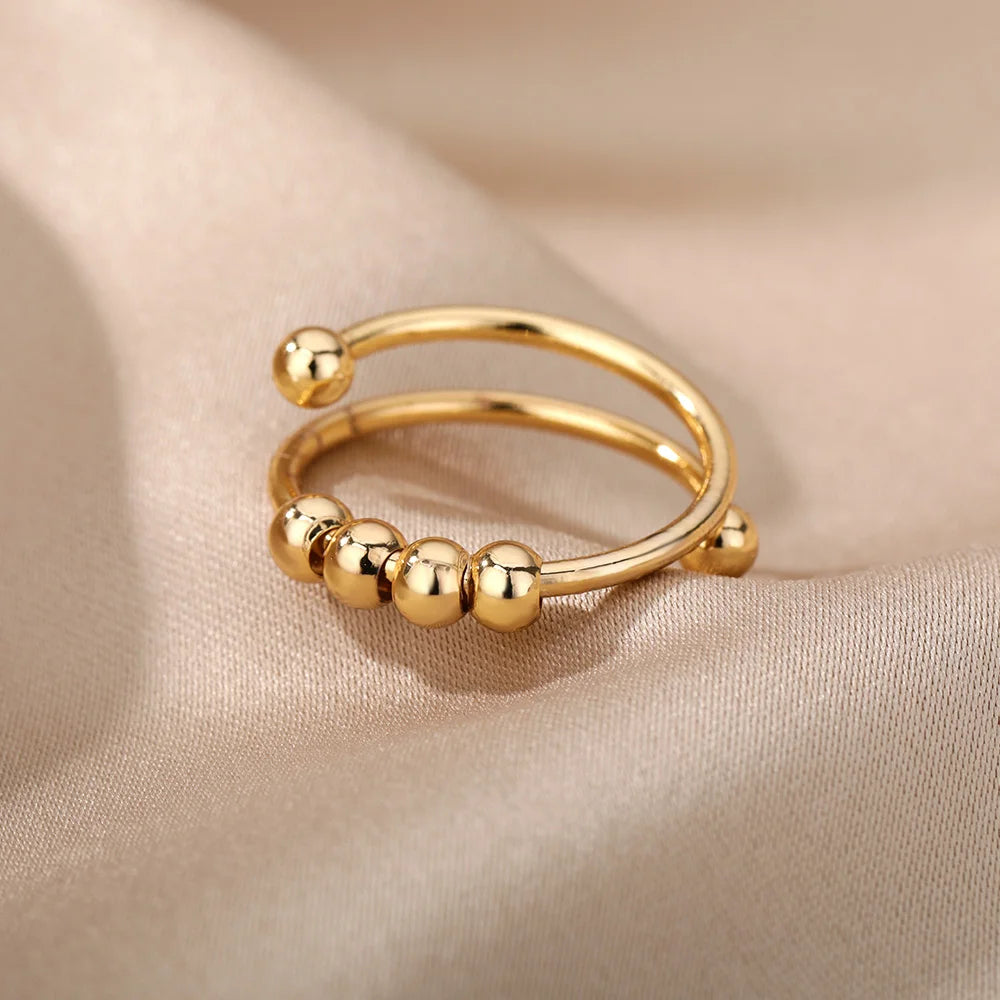 Stainless Steel Rings for Women Aesthetic Sunflower Gold Plated Wedding Couple Ring Jewelry Vintage Accessories