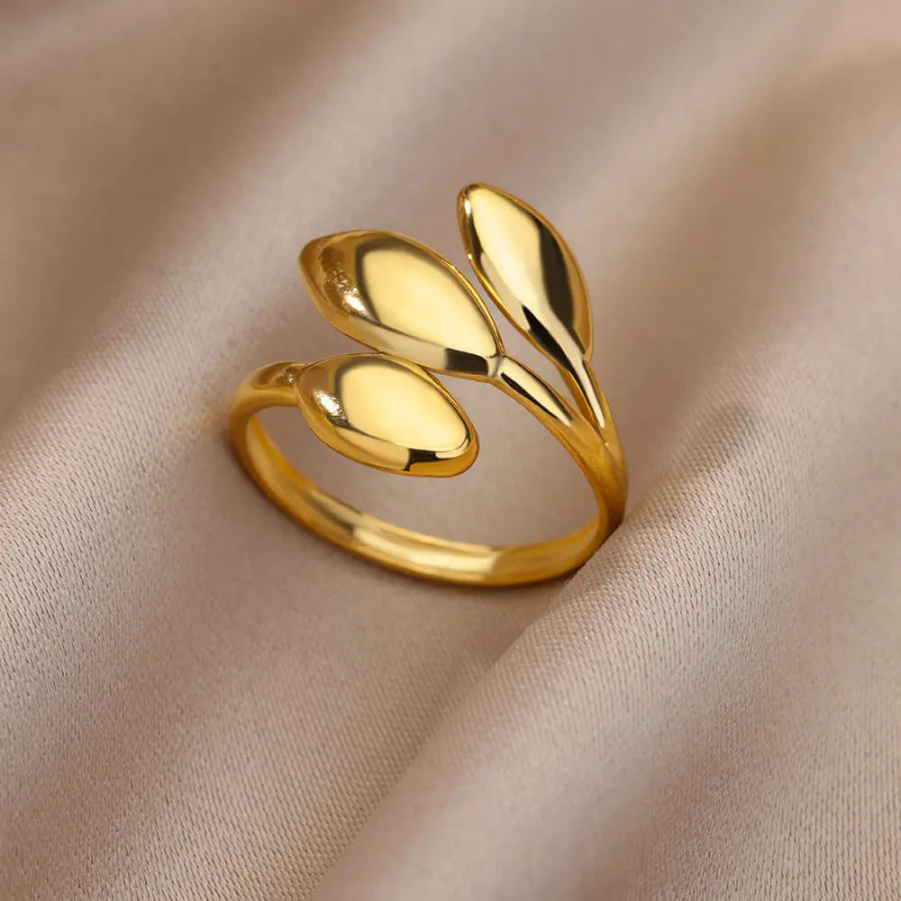 Stainless Steel Rings for Women Aesthetic Sunflower Gold Plated Wedding Couple Ring Jewelry Vintage Accessories