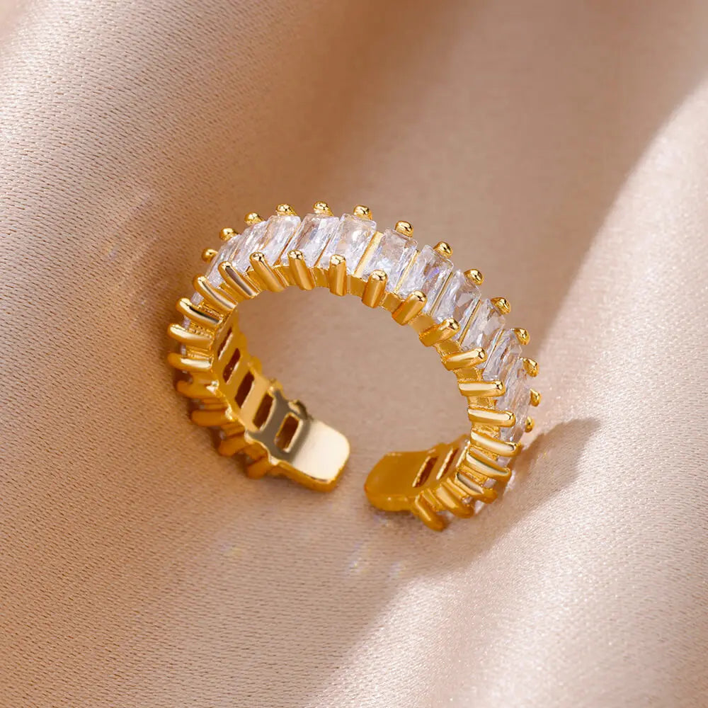 Stainless Steel Rings for Women Aesthetic Sunflower Gold Plated Wedding Couple Ring Jewelry Vintage Accessories