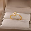 Stainless Steel Rings for Women Aesthetic Sunflower Gold Plated Wedding Couple Ring Jewelry Vintage Accessories