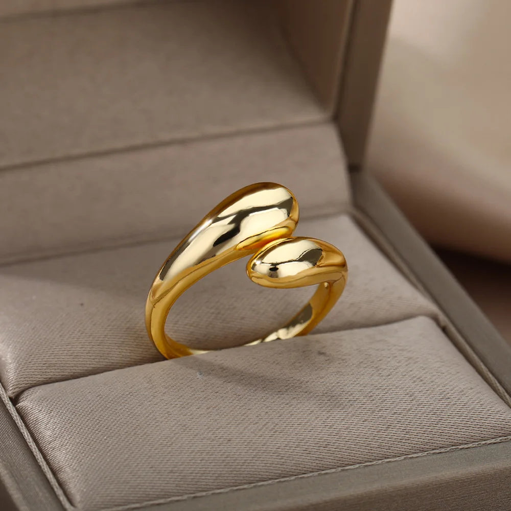 Stainless Steel Rings for Women Aesthetic Sunflower Gold Plated Wedding Couple Ring Jewelry Vintage Accessories
