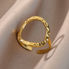 Stainless Steel Rings for Women Aesthetic Sunflower Gold Plated Wedding Couple Ring Jewelry Vintage Accessories
