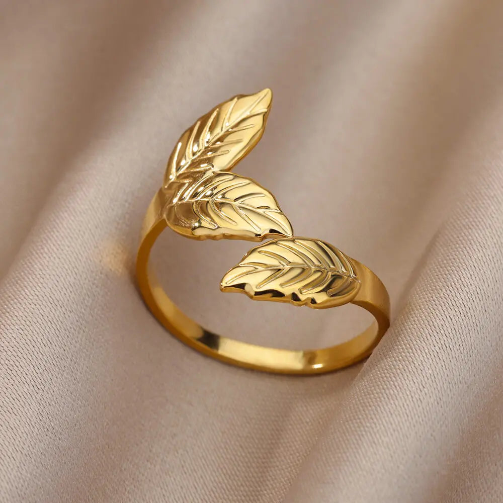 Stainless Steel Rings for Women Aesthetic Sunflower Gold Plated Wedding Couple Ring Jewelry Vintage Accessories
