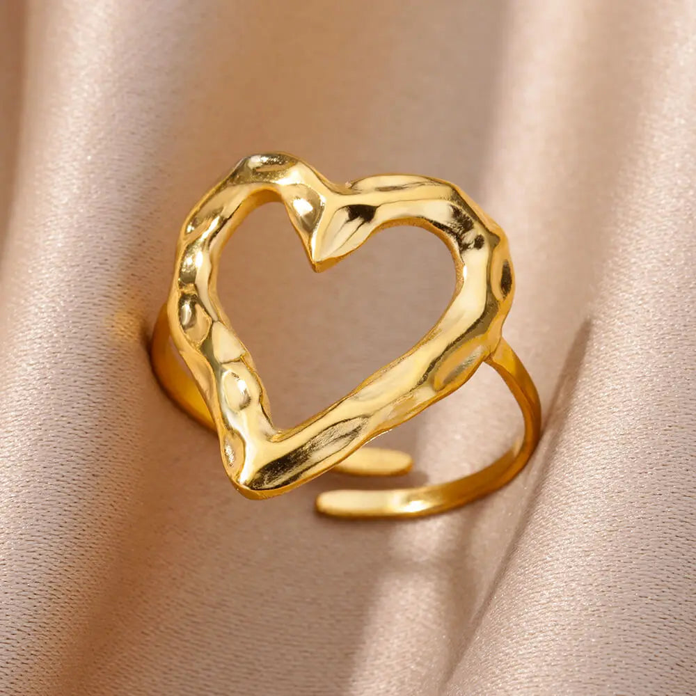 Stainless Steel Rings for Women Aesthetic Sunflower Gold Plated Wedding Couple Ring Jewelry Vintage Accessories
