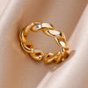 Stainless Steel Rings for Women Aesthetic Sunflower Gold Plated Wedding Couple Ring Jewelry Vintage Accessories