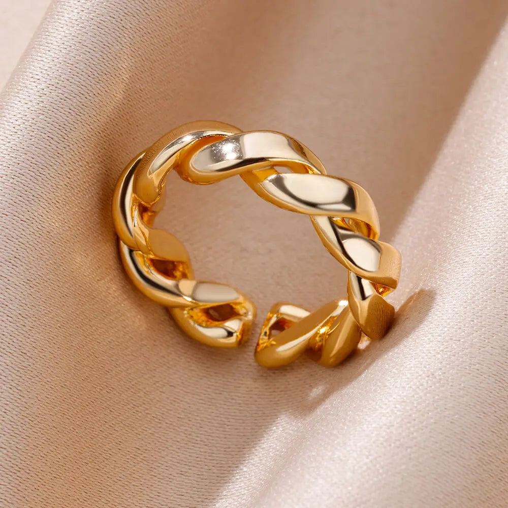 Stainless Steel Rings for Women Aesthetic Sunflower Gold Plated Wedding Couple Ring Jewelry Vintage Accessories