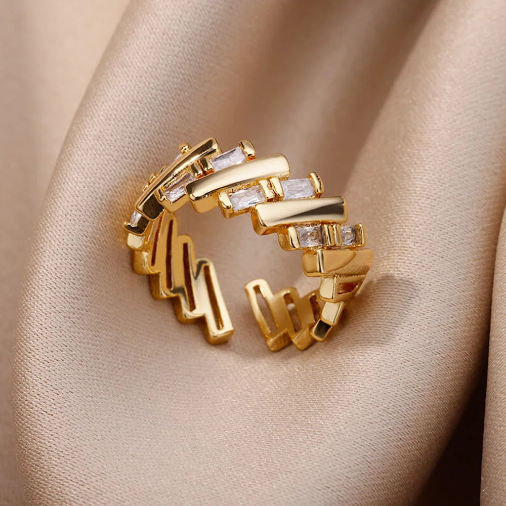 Stainless Steel Rings for Women Aesthetic Sunflower Gold Plated Wedding Couple Ring Jewelry Vintage Accessories