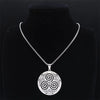 Stainless Steel Witchcraft Vortex Necklace Silver Color Viking Triskelion Celtic Knot Spiral Triskele Necklace Jewelry N7062S02