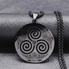 Stainless Steel Witchcraft Vortex Necklace Silver Color Viking Triskelion Celtic Knot Spiral Triskele Necklace Jewelry N7062S02
