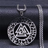 Stainless Steel Witchcraft Vortex Necklace Silver Color Viking Triskelion Celtic Knot Spiral Triskele Necklace Jewelry N7062S02