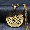 Stainless Steel Witchcraft Vortex Necklace Silver Color Viking Triskelion Celtic Knot Spiral Triskele Necklace Jewelry N7062S02