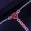 StaneFans Sexy Red Rhinestone Panties Set String Thong for Women Waist Belly Heart Bikini Crystal Body Chain Jewelry Harness