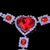 StaneFans Sexy Red Rhinestone Panties Set String Thong for Women Waist Belly Heart Bikini Crystal Body Chain Jewelry Harness