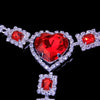 StaneFans Sexy Red Rhinestone Panties Set String Thong for Women Waist Belly Heart Bikini Crystal Body Chain Jewelry Harness