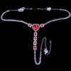 StaneFans Sexy Red Rhinestone Panties Set String Thong for Women Waist Belly Heart Bikini Crystal Body Chain Jewelry Harness