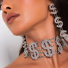 Stone Fans New Long Dollar Earring Retro Jewelry For Women Exaggerated Shiny Letter Rhinestone Earrings Accessories